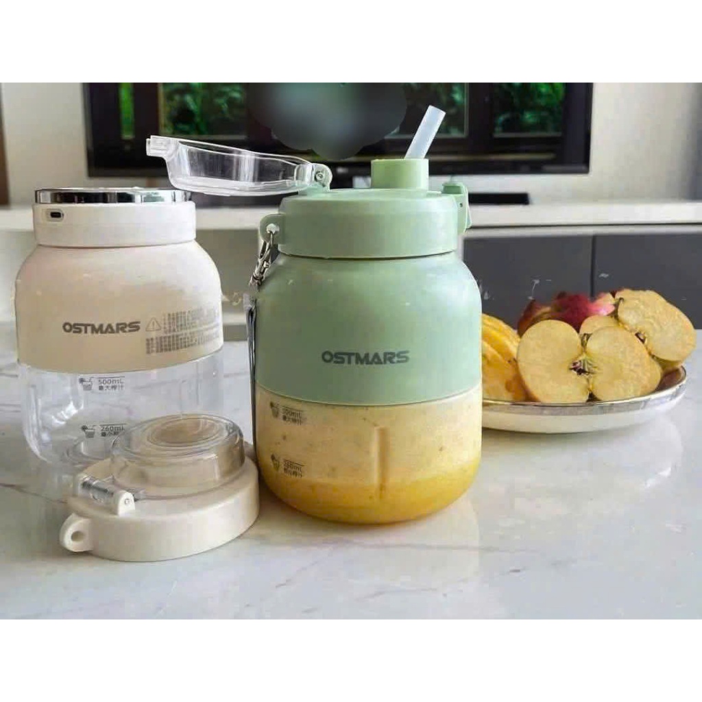 MÁY XAY SINH TỐ TÍCH ĐIỆN CẦM TAY KIÊM BÌNH NƯỚC KÈM ỐNG HÚT - DUNG TÍCH 500ML