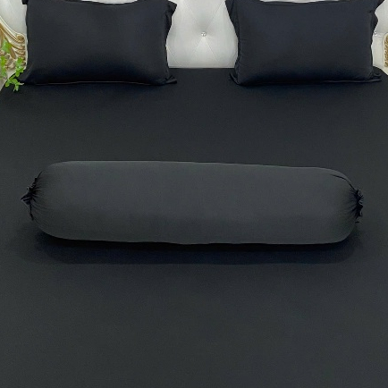 Vỏ Gối Ôm Chất Liệu Thun Hàn Quốc Trơn Màu Đen - Nhà Shy Home Decor