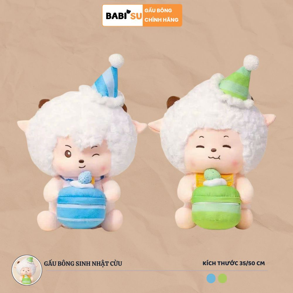 [ Tặng+Viết Thiệp ] Gấu bông cừu vui vẻ ôm bánh kem làm quà tặng sinh nhật cho bé, bạn gái, bạn trai đáng yêu