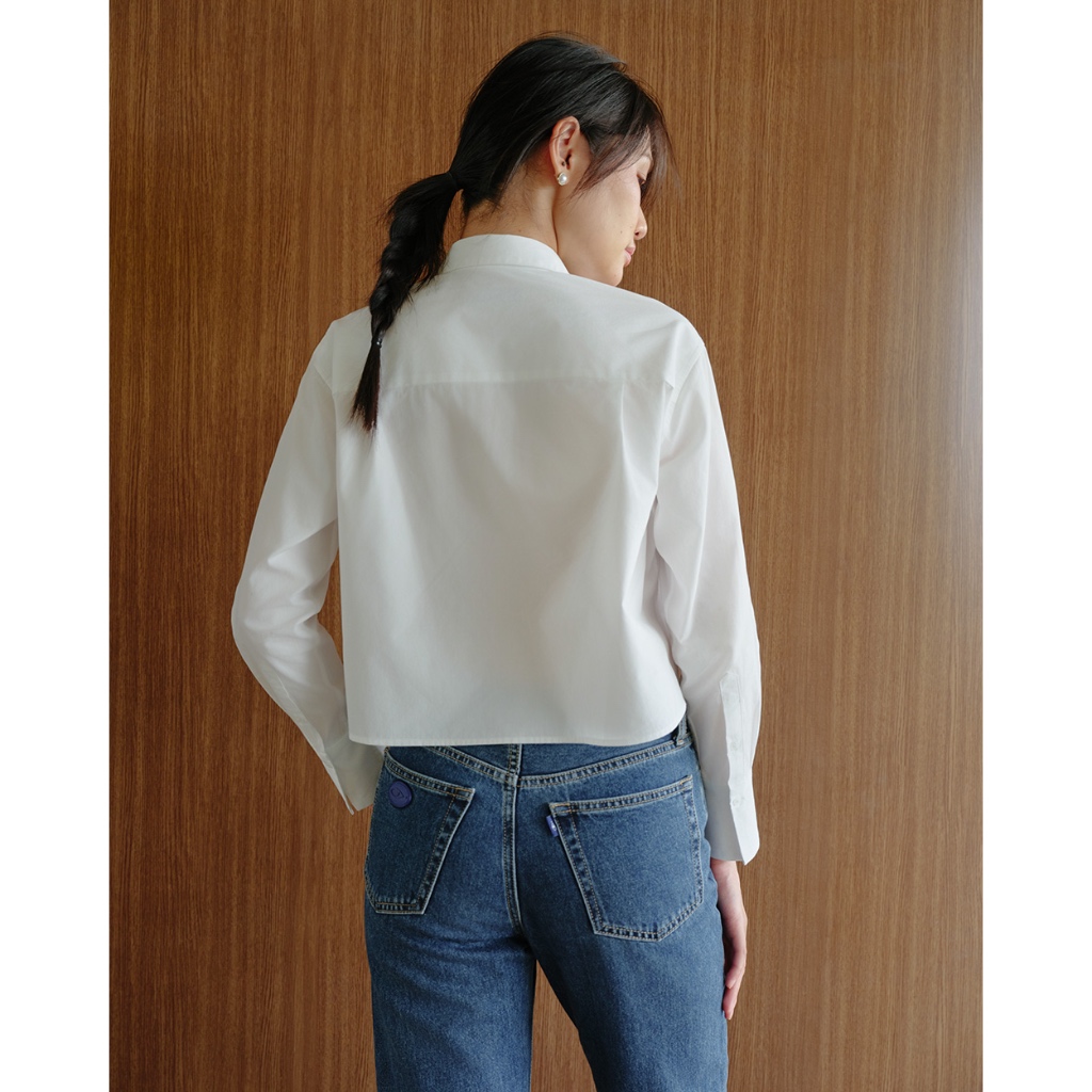 TheBlueTshirt - Áo sơ mi croptop tay dài măng sét kiểu Pháp - Paris Crop Shirt