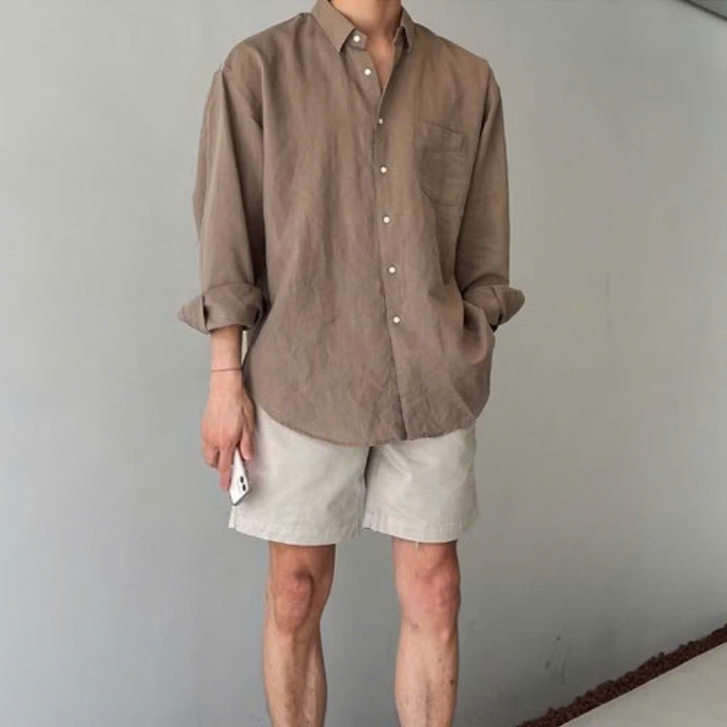 Quần Short Nam Ống Đứng Chất Linen Cao Cấp Mát Mẻ Giữ Form Phong Cách Hàn Quốc Thời Trang Hè Nhà Halley H48