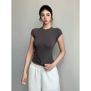 Áo thun trơn ôm dáng dài M350