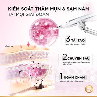 Combo hỗ trợ dưỡng sáng da mờ thâm nám L'oreal Paris Serum Glycolic melasyl 8% 30ml & Kem đêm Glycolic Bright 50ml