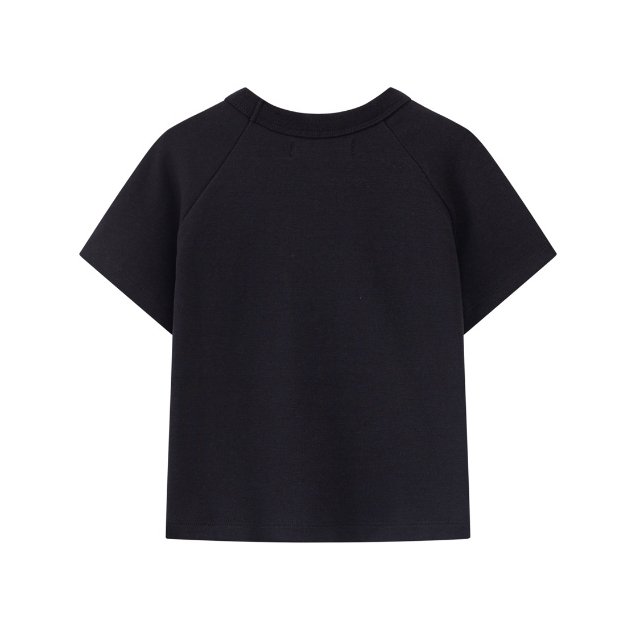 Áo Thun BOO Form Crop Top Cotton Basic Trơn Màu Đen