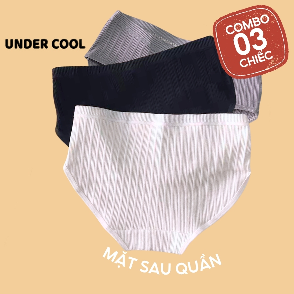 Set 3 Quần Lót Nữ thun mát Thông hơi Phối Tăm UNDERCOOL thể thao trẻ trung gợi cảm tôn dáng kháng khuẩn QL60