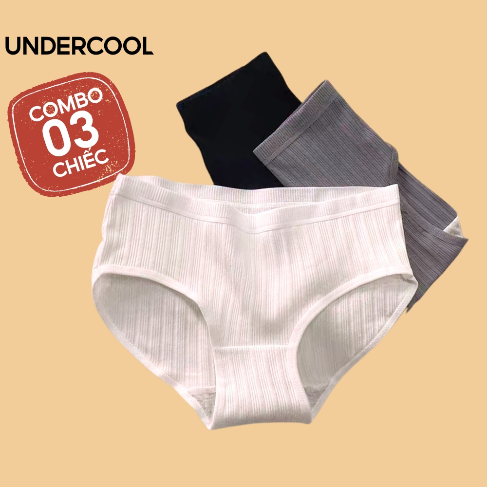 Set 3 Quần Lót Nữ thun mát Thông hơi Phối Tăm UNDERCOOL thể thao trẻ trung gợi cảm tôn dáng kháng khuẩn QL60