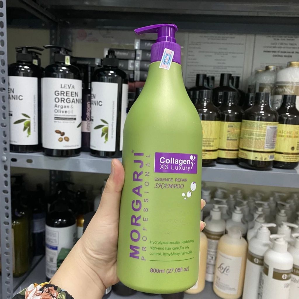 Cặp Dầu Gội Xả MORGARJI Collagen*3 800ml | Dưỡng Tóc Mềm Mượt, Hỗ Trợ Phục Hồi Tóc Khô Xơ.