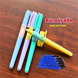 (Mẫu Mới) BÚT MÁY XÓA S01, Ngòi KIM TINH 0.38 mm, Dễ Tẩy Xóa, Êm Trơn, Kèm Piton Bơm Mực.