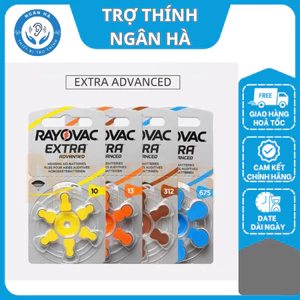 Pin máy trợ thính Rayovac R10, R13, R312, R675 nhập khẩu Anh - Vỉ 6 viên