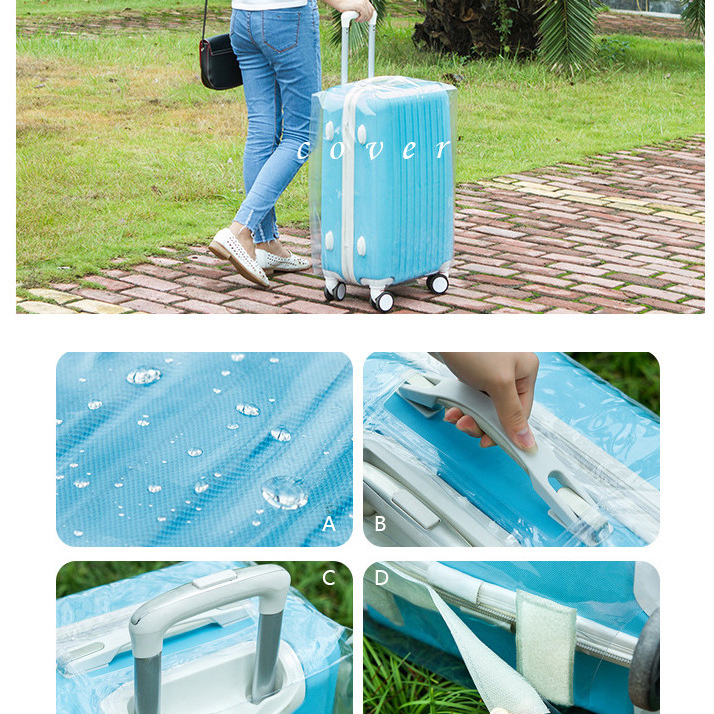 Trùm bọc vali trong suốt không viền toàn thân nhiều size chống nước [SIÊU SALE]