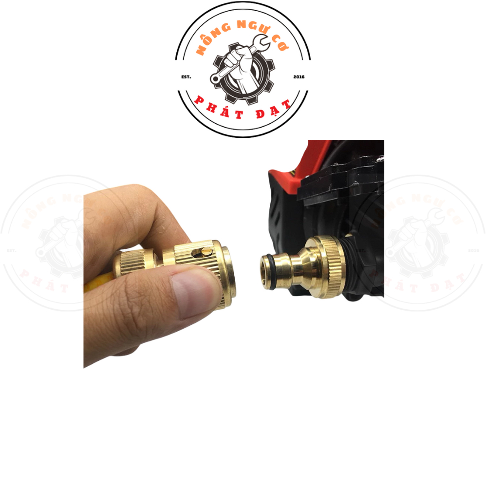 Đầu nối máy rửa xe xách tay ĐỒNG THAU CHÍNH HÃNG, bền, cứng cáp, vừa khít, có lọc rác