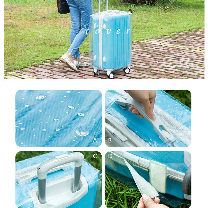 Trùm vali hiện đại trong suốt toàn thân có nhiều size M.E.N không viền chống trầy [MẪU MỚI]
