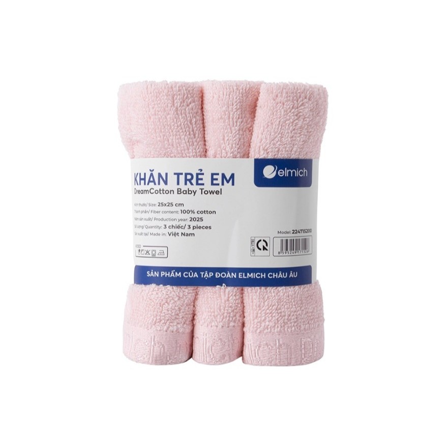 Bộ 3 khăn trẻ em 100% cotton cao cấp Elmich Dr.Sleep