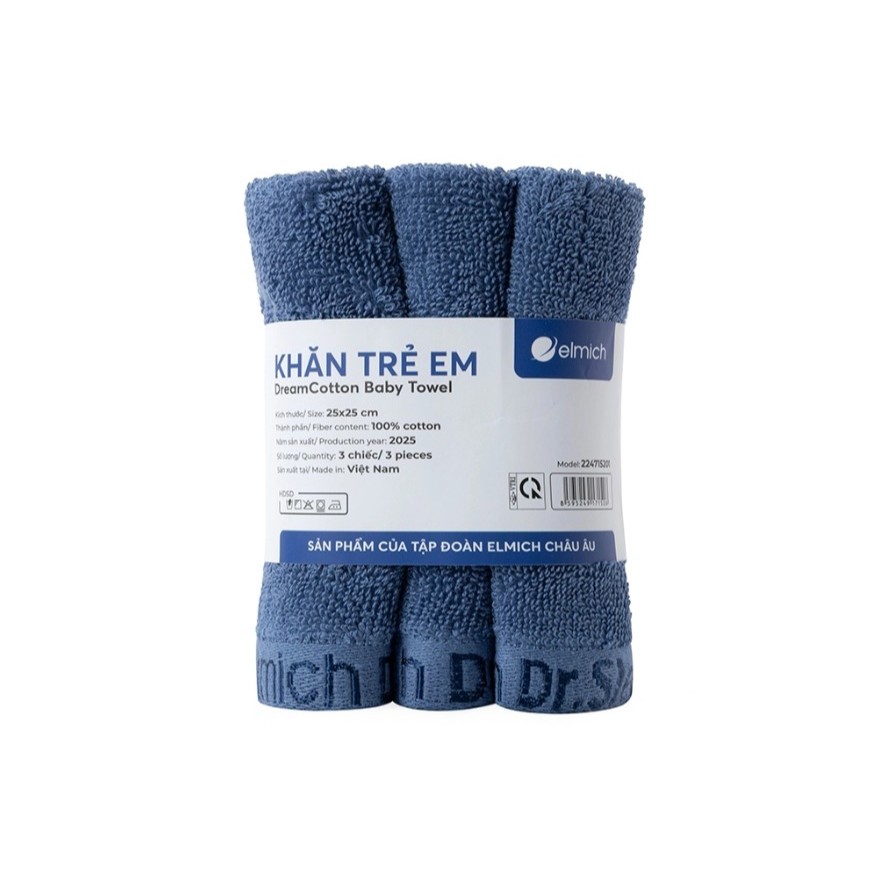Bộ 3 khăn trẻ em 100% cotton cao cấp Elmich Dr.Sleep