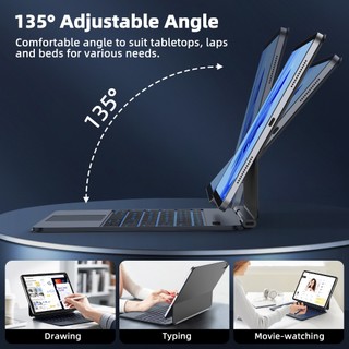 Bàn phím thông minh từ tính Goojodoq nhẹ Bluetooth Keyboard có màn hình LED hiển thị nguồn cho iPad Pro 11 12.9 2022