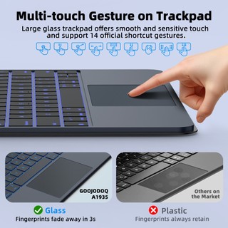 Bàn phím thông minh từ tính Goojodoq nhẹ Bluetooth Keyboard có màn hình LED hiển thị nguồn cho iPad Pro 11 12.9 2022