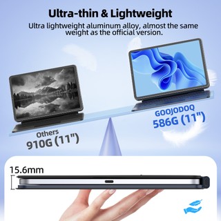 Bàn phím thông minh từ tính Goojodoq nhẹ Bluetooth Keyboard có màn hình LED hiển thị nguồn cho iPad Pro 11 12.9 2022