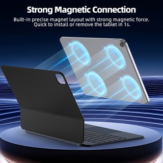 Bàn phím thông minh từ tính Goojodoq nhẹ Bluetooth Keyboard có màn hình LED hiển thị nguồn cho iPad Pro 11 12.9 2022