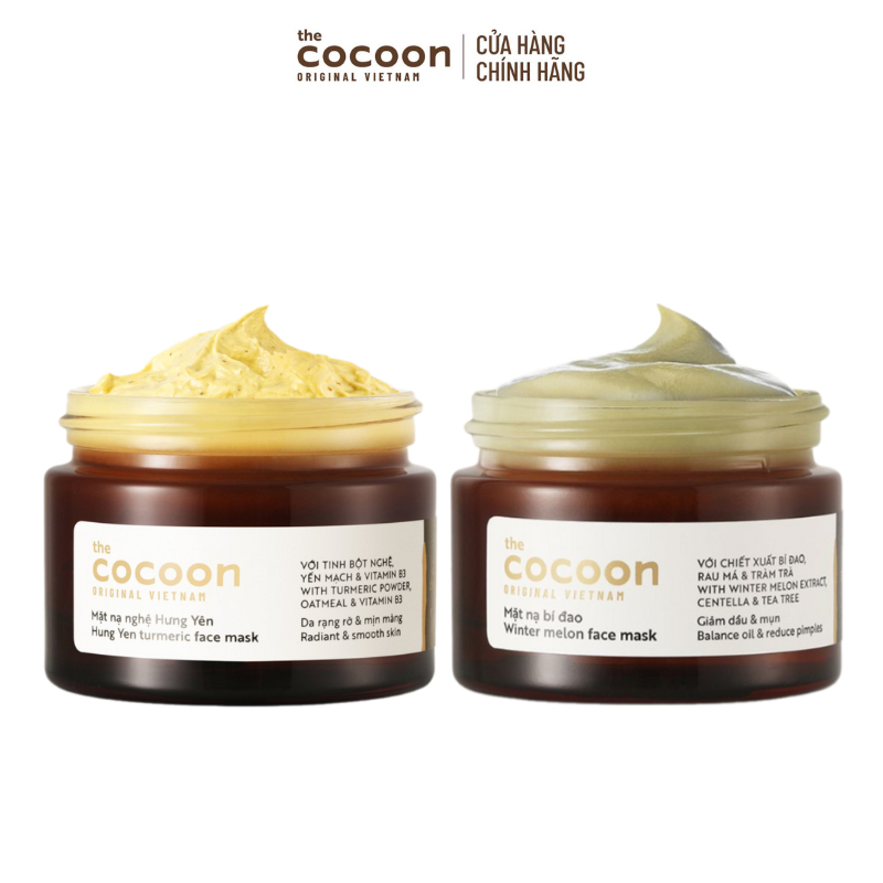 [MUA 2 GIẢM 38%] Combo 2 Mặt Nạ Chăm Sóc Da (Nghệ Và Bí Đao) Cocoon 30ml