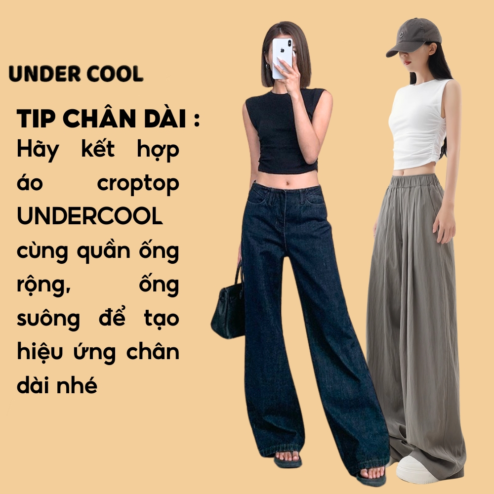 Áo Croptop Ôm Body Chất Thun UNDERCOOL Co Giãn, Áo ba lỗ sát nách Croptop Hack dáng Dáng ngắn Basic Dễ Phối Đồ ABL40