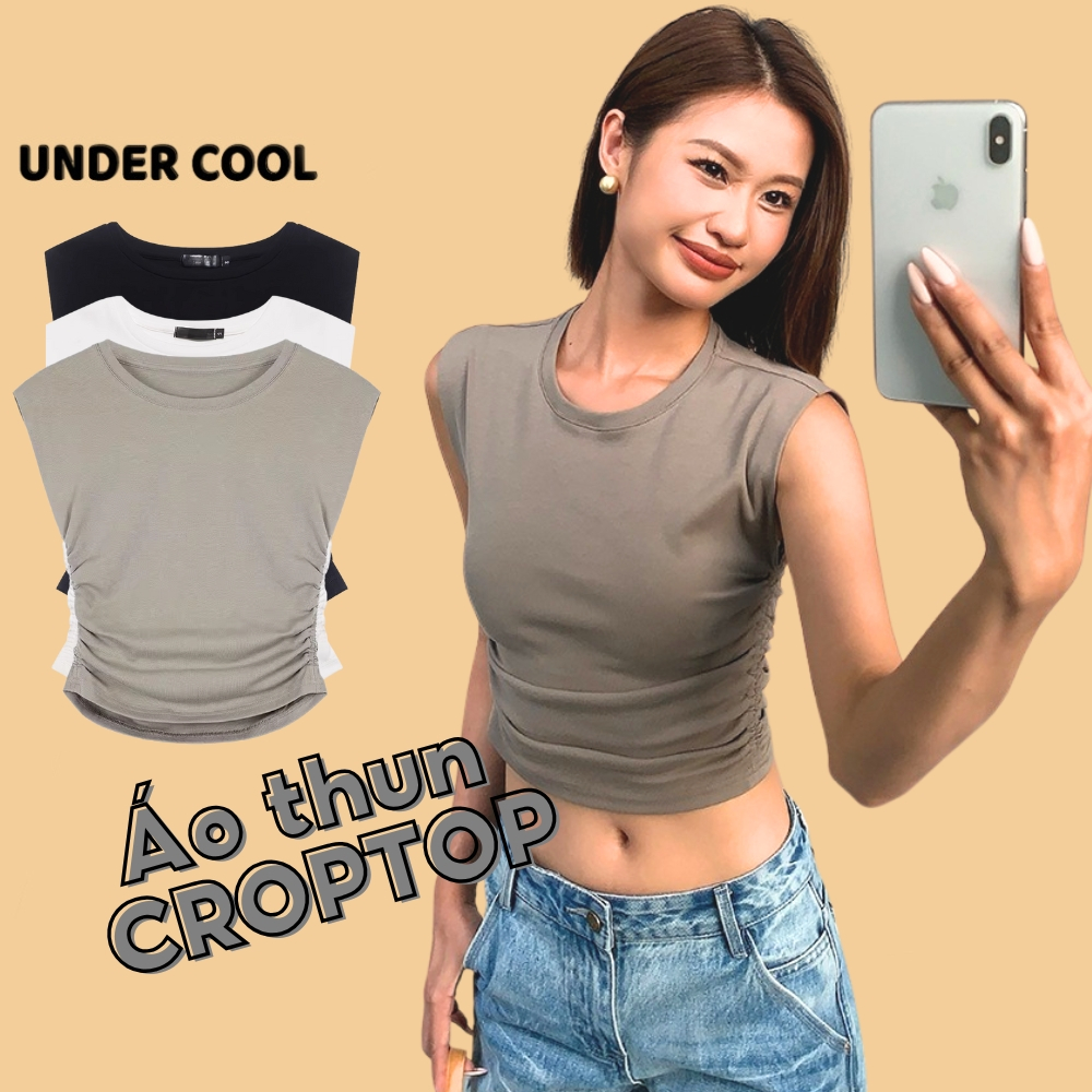 Áo Croptop Ôm Body Chất Thun UNDERCOOL Co Giãn, Áo ba lỗ sát nách Croptop Hack dáng Dáng ngắn Basic Dễ Phối Đồ ABL40