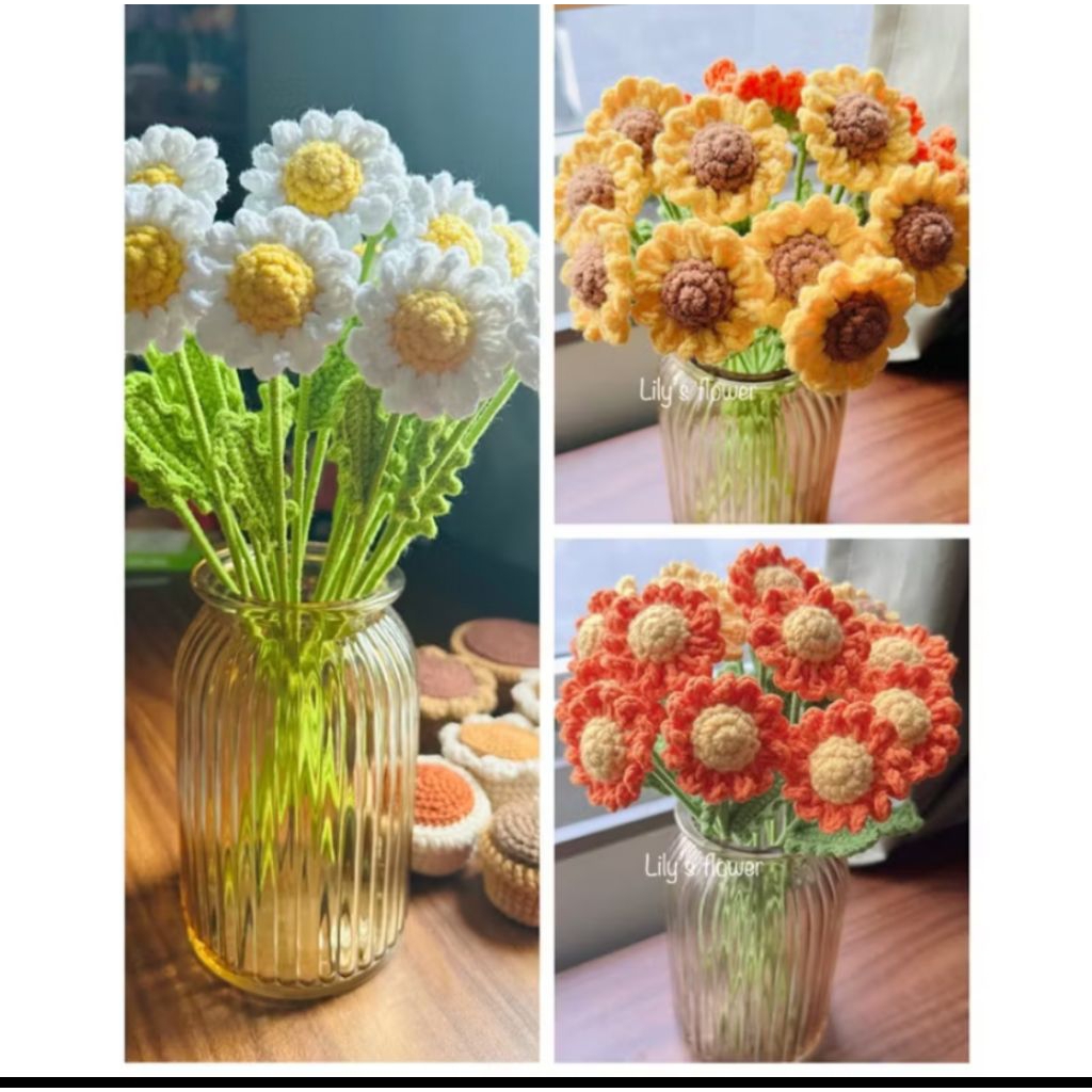 Hoa Cúc Hoạ Mi Bằng Len Handmade