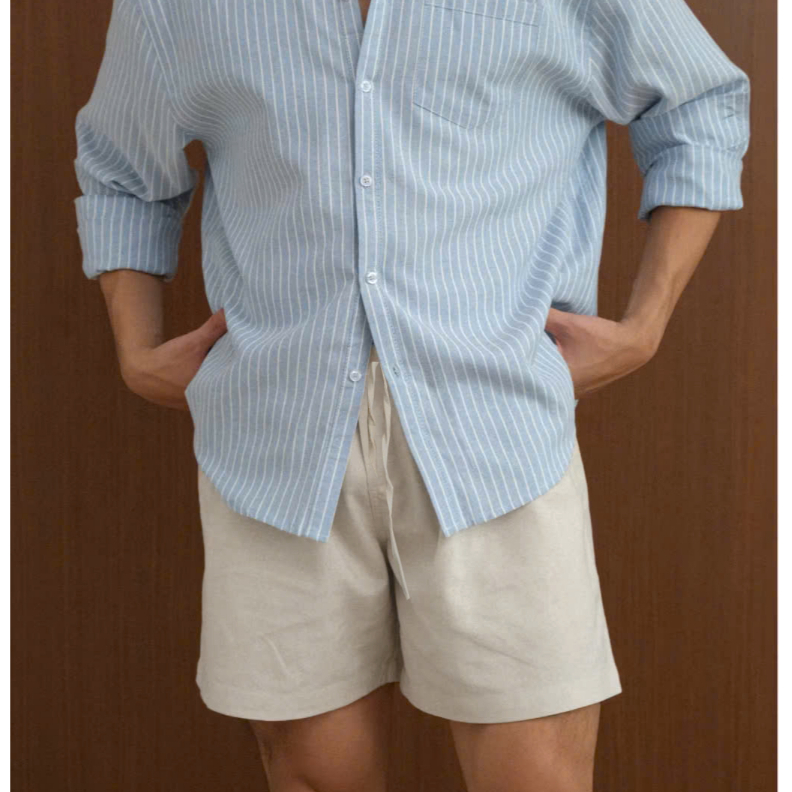 Quần Short Nam Ống Đứng Chất Linen Cao Cấp Mát Mẻ Giữ Form Phong Cách Hàn Quốc Thời Trang Hè Nhà Halley H48