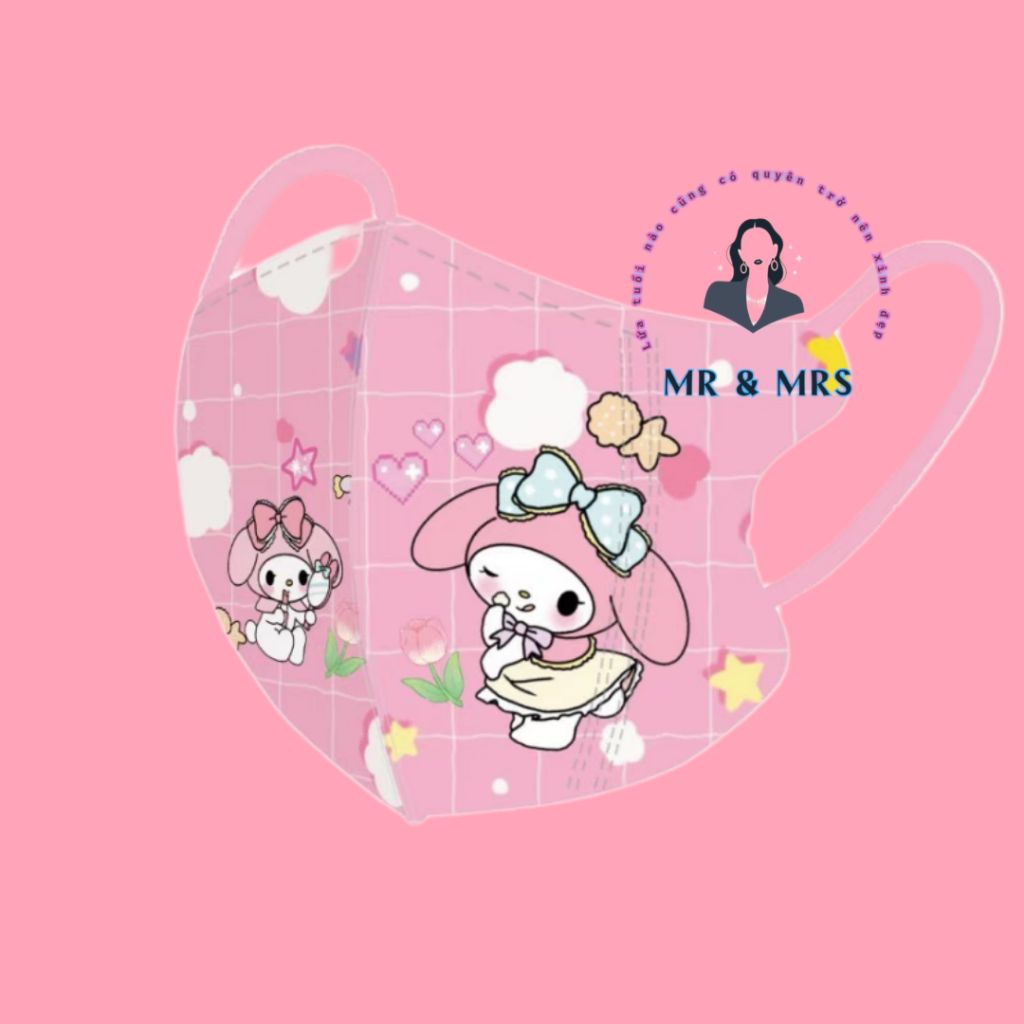 (Set 10/60C) Khẩu Trang Hoạt Hình Melody Cho Bé 4-12T