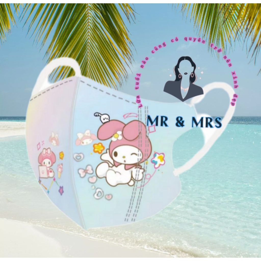 (Set 10/60C) Khẩu Trang Hoạt Hình Melody Cho Bé 4-12T