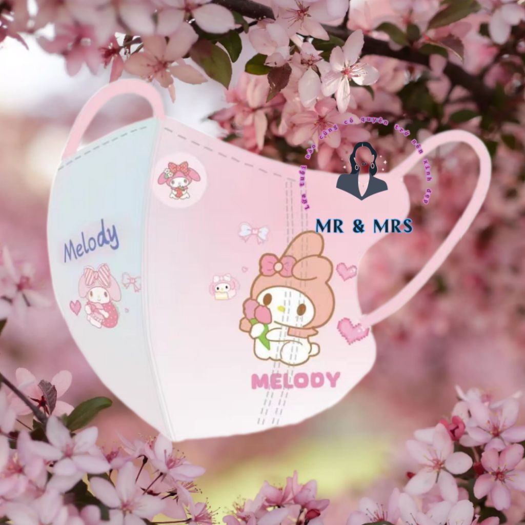 (Set 10/60C) Khẩu Trang Hoạt Hình Melody Cho Bé 4-12T