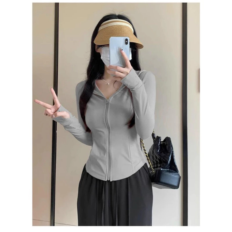 Áo Chống Nắng Nữ, Áo Nắng Nữ, Áo Khoác Chống Nắng Chống Tia Cực Tím UPF 50+ Chất Lụa Băng Ôm Body Co Giãn Hottrend