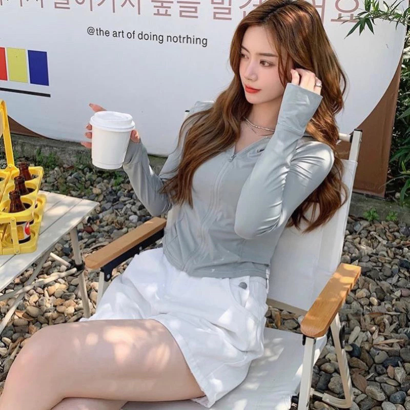 Áo Chống Nắng Nữ, Áo Nắng Nữ, Áo Khoác Chống Nắng Chống Tia Cực Tím UPF 50+ Chất Lụa Băng Ôm Body Co Giãn Hottrend