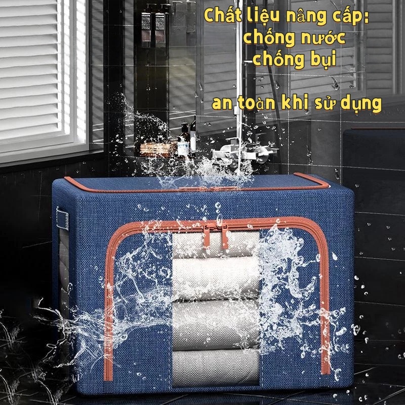 Tủ Vải Đựng Quần Áo Túi giỏ Hộp Vải Khung thép đựng quần áo Hộp xếp đa năng khung thép  （clothing storage box）