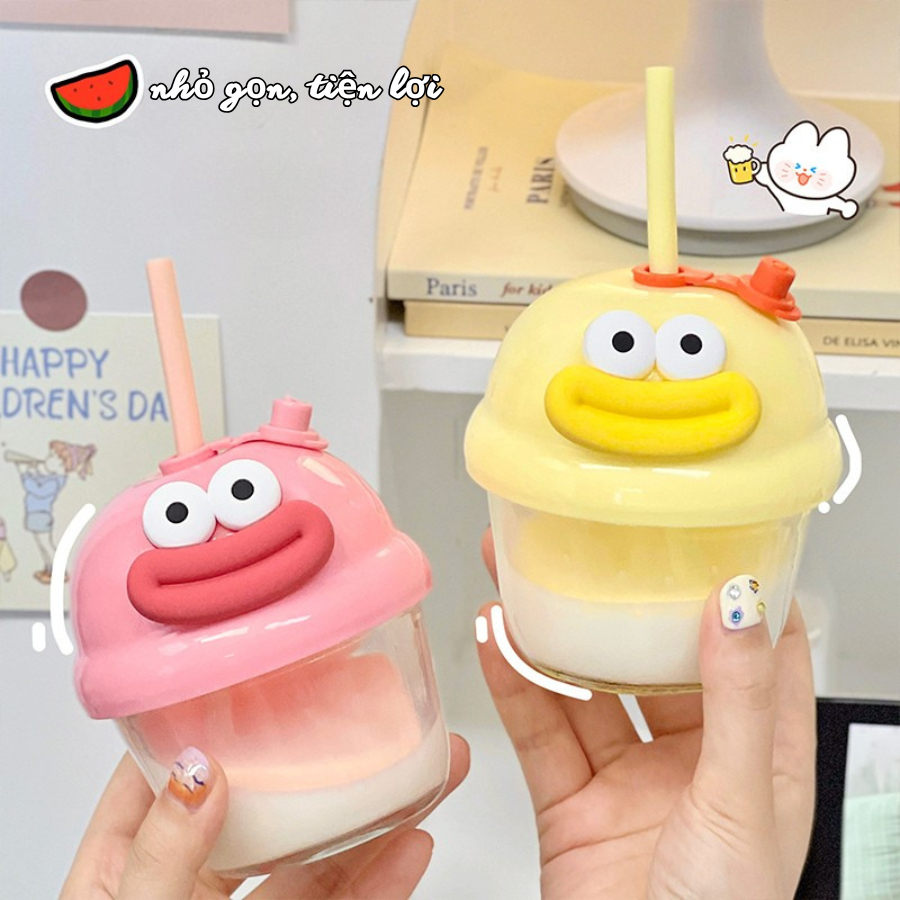 Bình Thủy Tinh Nghộ Nghĩnh, Chai Nước Mini Thiết Kế Độc Lạ, Dễ Thương BTT076