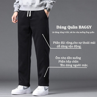 Quần Nỉ Dài 2 Da HS HOÀNG SỰ GROUP Unisex Nam Nữ Cạp Chun Form Suông Ống Baggy Basic BAGGY2DA