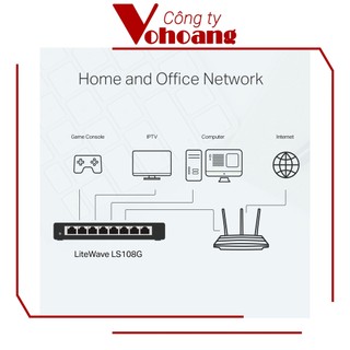 Switch Vỏ Thép 8 Cổng TP-Link LS108G với 8 cổng LAN Gigabits 10/100/1000Mbps