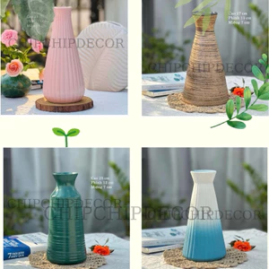Bình Hoa Gốm Sứ Bát Tràng Dáng Bó Mạ Nghệ Thuật Lọ Hoa Decor Để Bàn Cắm Hoa Phòng Khách Cao Cấp Đẹp