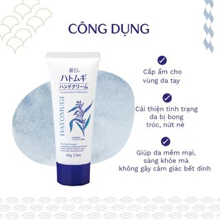 Kem Dưỡng Da Tay Hatomugi Moisturizing The Hand Cream 65g Kem tay Hatomugi từ ý dĩ của Nhật - CÔ THƯ MARKET