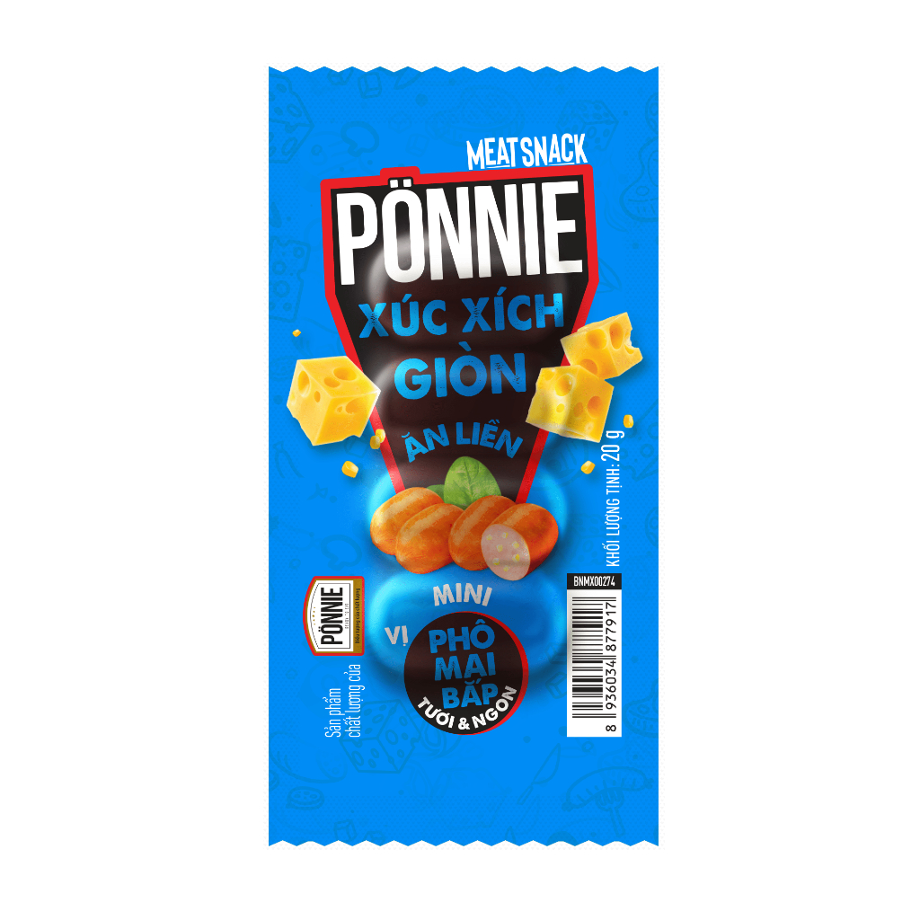 [Chọn vị] Pönnie Hotdog Giòn Ăn Liền Hộp x 20 Cây x 20G