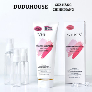 Kem Dưỡng Thể Trắng Da Nâng Tone Chống Nắng Whisis Premium Collagen/Glutathione Whitening Body 200ml