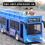 Đồ chơi mô hình xe bus 2 tầng tham quan thành phố chất liệu nhựa ABS cứng cáp, có nhạc và đèn, chạy cót