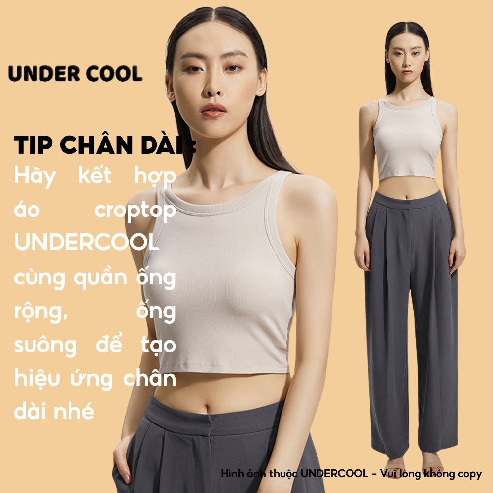 Áo Croptop Nữ Thể Thao Dáng Ôm UNDERCOOL Chất Tăm Cotton Co Giãn – Áo Tập Gym, Yoga, Cotton Co Giãn 4 Chiều ABL41