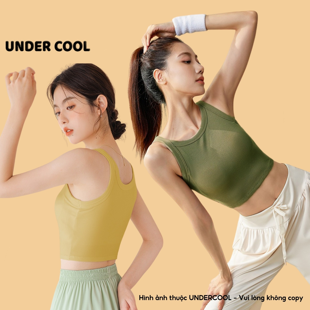 Áo Croptop Nữ Thể Thao Dáng Ôm UNDERCOOL Chất Tăm Cotton Co Giãn – Áo Tập Gym, Yoga, Cotton Co Giãn 4 Chiều ABL41