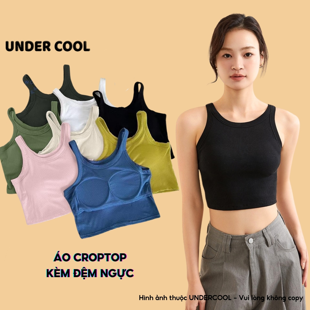 Áo Croptop Nữ Thể Thao Dáng Ôm UNDERCOOL Chất Tăm Cotton Co Giãn – Áo Tập Gym, Yoga, Cotton Co Giãn 4 Chiều ABL41