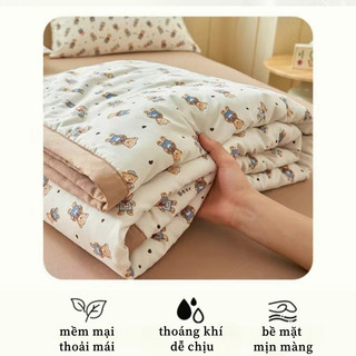 Chăn mùa hè Vải cotton Mềm mại Thoáng mát Chống nhăn 2m×2m3 Chăn điều hòa Chỉ có chăn