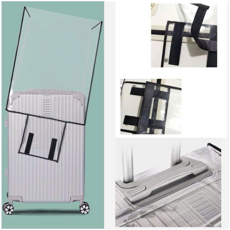 Áo trùm vali có viền nhựa trong suốt size 18-30 inch M.E.N chống bẩn [HỎA TỐC]