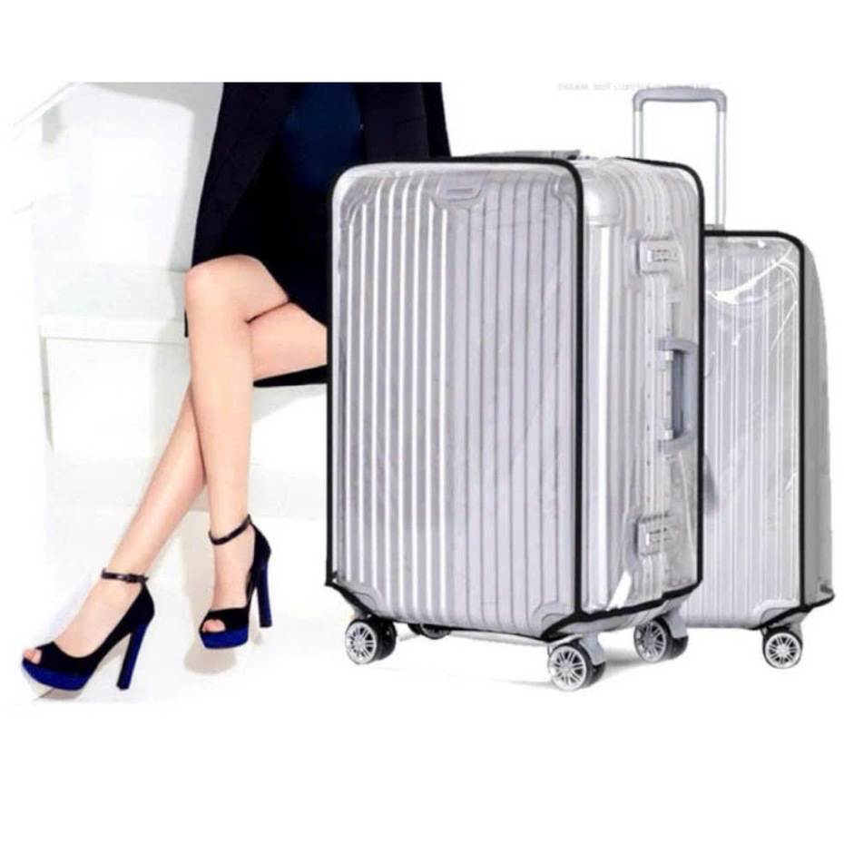 Áo trùm vali có viền nhựa trong suốt size 18-30 inch M.E.N chống bẩn [HỎA TỐC]