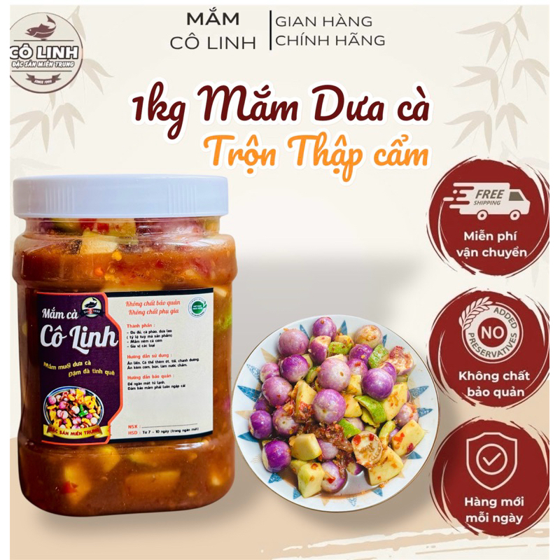 Mắm Dưa Cà Thập Cẩm Miền Trung 1kg – Vị Mặn Mặn Cay Nhẹ, Ăn Liền, Hũ Lớn | BigBuy360 - bigbuy360.vn