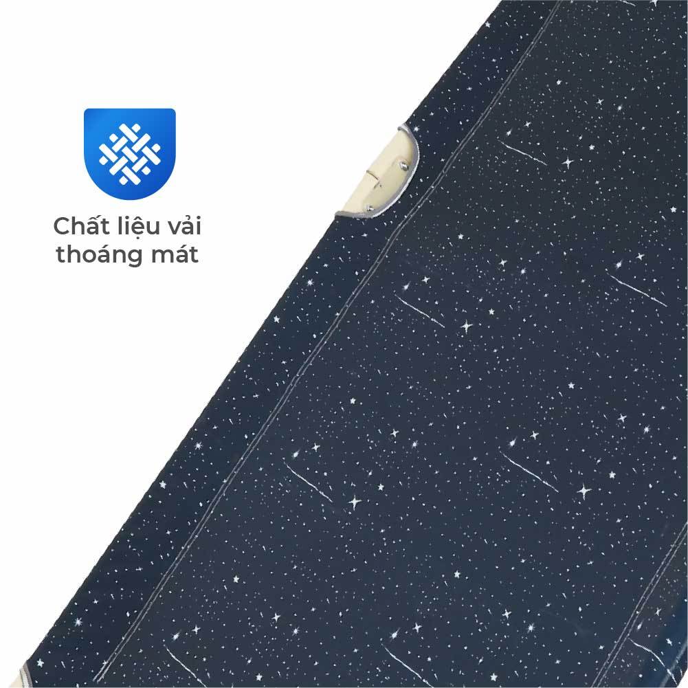 Giường gấp gọn QUI PHÚC, vải bố dày dặn, chắc chắn, bền bỉ, dễ dàng di chuyển, khung thép chắc chắn