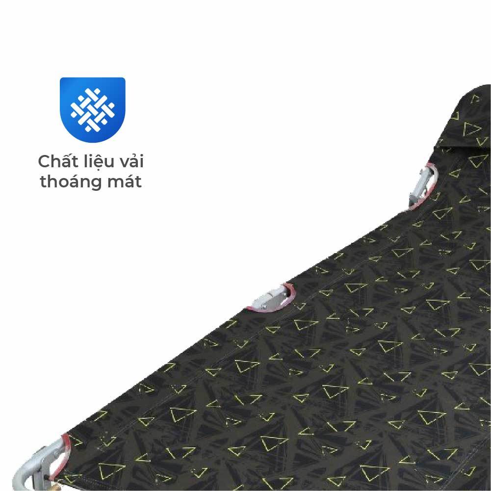 Giường gấp gọn Deli QUI PHÚC, lưng vải cao cấp, thiết kế linh hoạt, tiết kiệm không gian, thoải mái, thư giãn